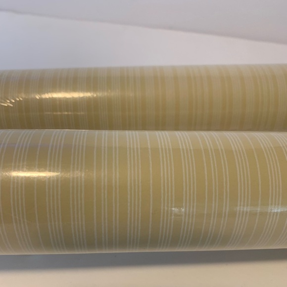 Williamsburg Striped Wall Paper TWO Double Rolls 27”x 9 yds/roll Yellow & White - Picture 5 of 10